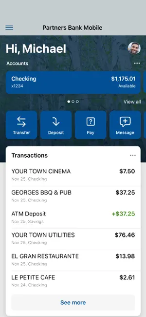 Partners Mobile Bank screenshot 1