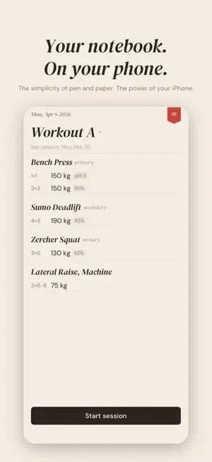 Lifting Tracker — Logbook screenshot 1