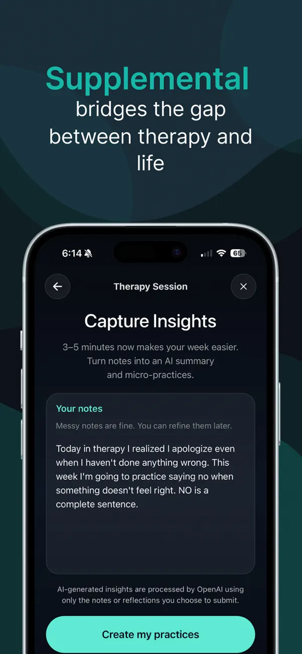 Screenshot #2 pour Supplemental: Therapy Journal