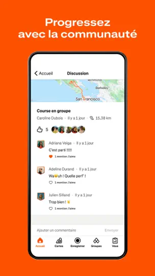 Capture d'écran de Strava : Course, Vélo, Rando sur iPhone 8