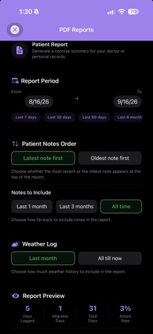 MigraSense: Migraine Tracker Screenshot 6 of 8