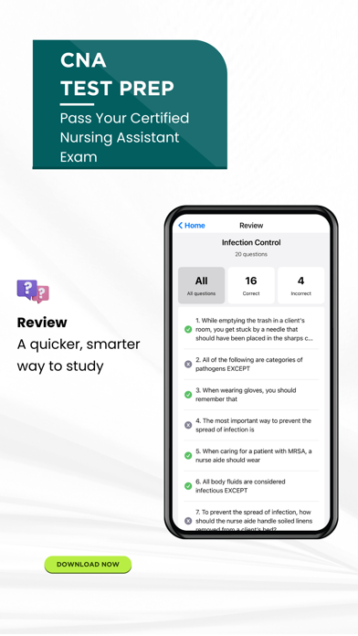 CNA Practice Test Prep Genie Screenshot