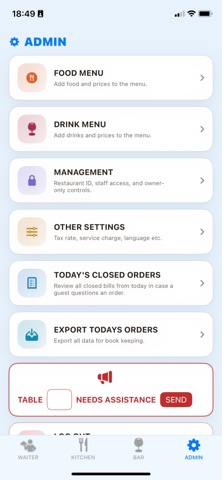 WaiterMate for Restaurants screenshot