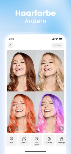 Screenshot von KI Frisuren Testen - Haare App auf dem iPhone 5