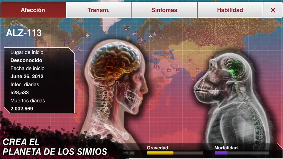 Captura de pantalla de Plague Inc. en iPhone 7