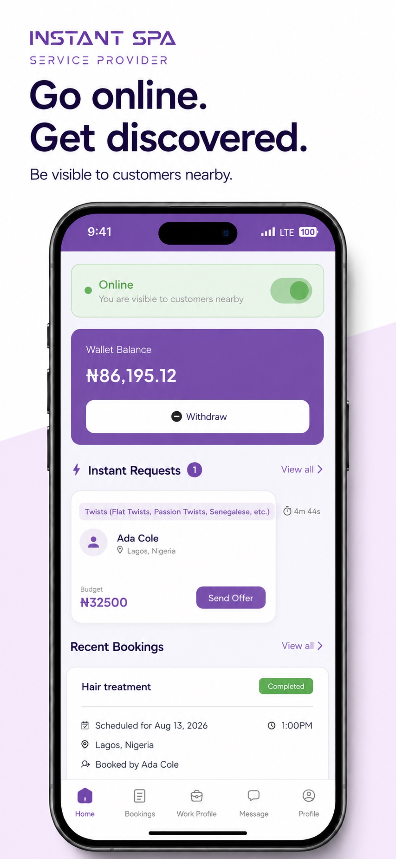 Screenshot 3 of Instant Spa - Service Provider
