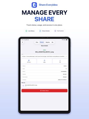 Share EveryIdea iPad screenshot