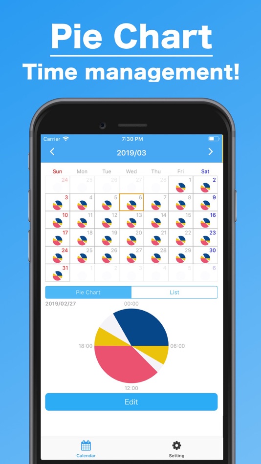 #1. Pie Chart Time Management (iOS) 由: Kazuya Kobayashi