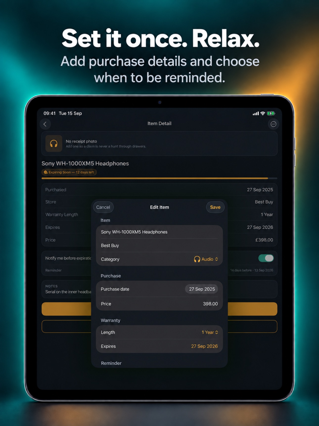 Screenshot 9 of Warranty Watch: Receipt Log