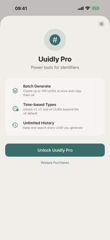 Uuidly - UUID Generator iPhone screenshot