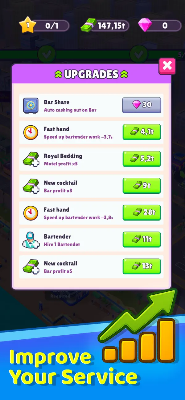 Vice Ventures: Idle Empire iOS Mod IPA screenshot 5 - iOS game interface