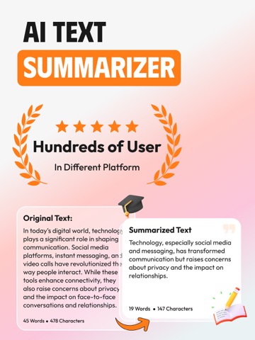 AI Summary - Text Summarizer * iPad screenshot