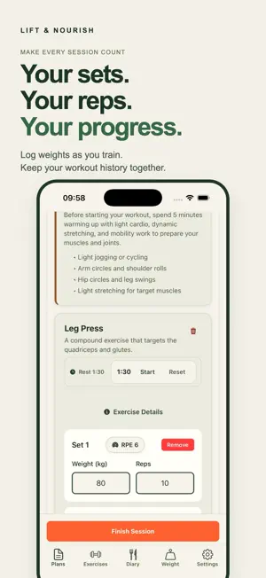 Lift & Nourish: Gym Tracker screenshot 2