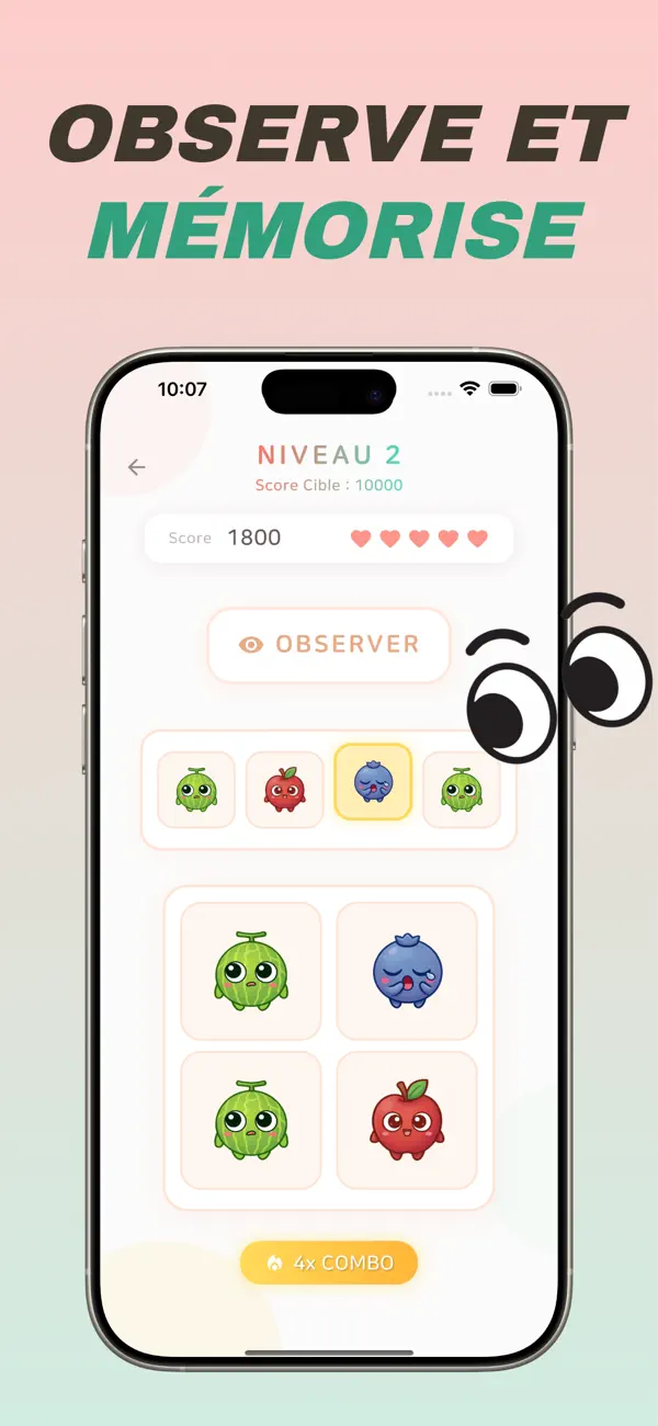 Screenshot #2 pour Beat Fruits – Défi Mémoire