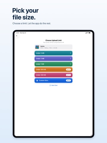 Ready to Upload: Photo Resize iPad screenshot