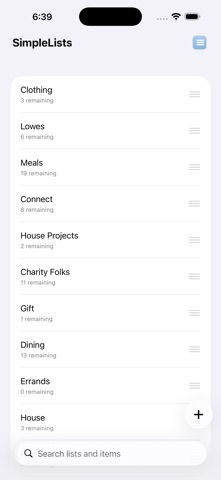 SimpleLists screenshot