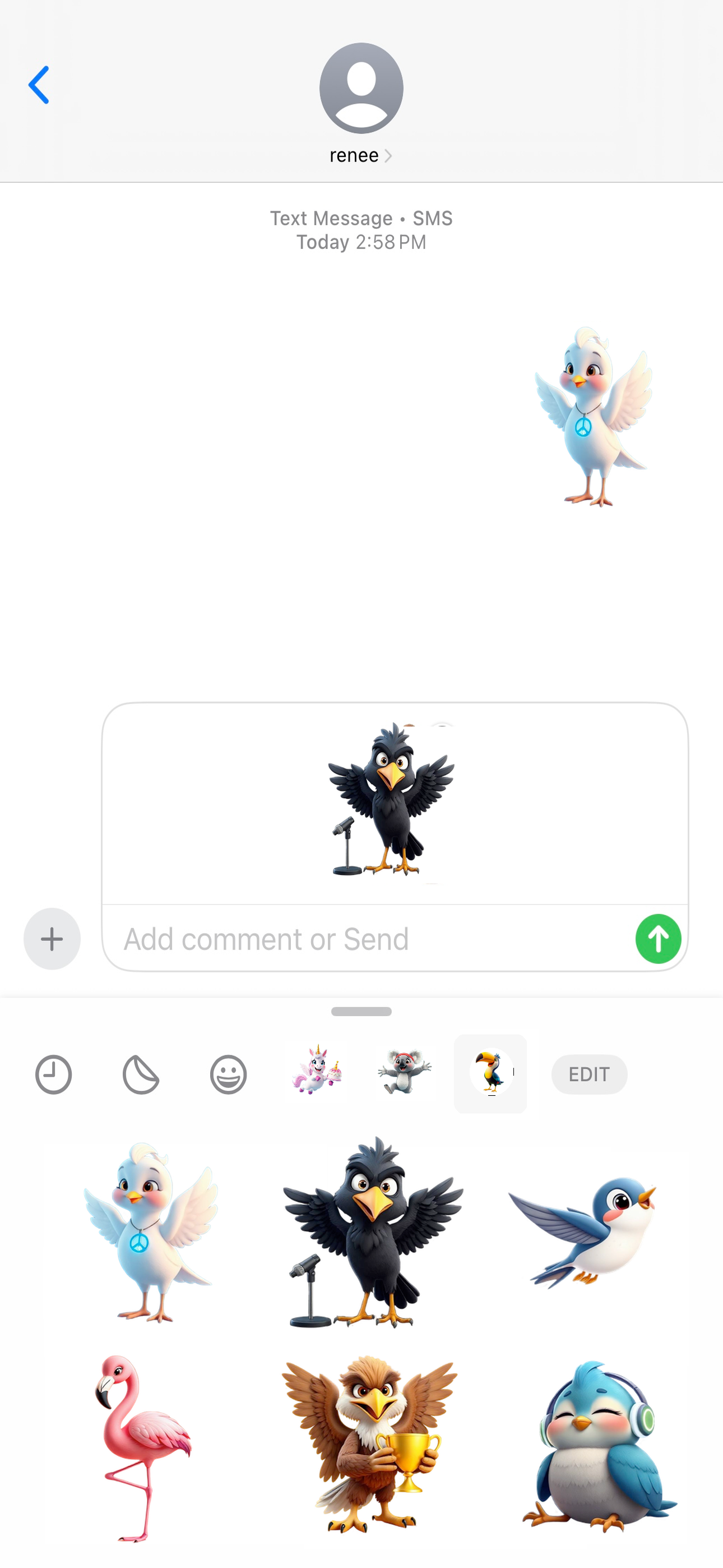 Singing Bird Stickers