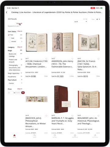 Potter & Potter Auctions iPad screenshot