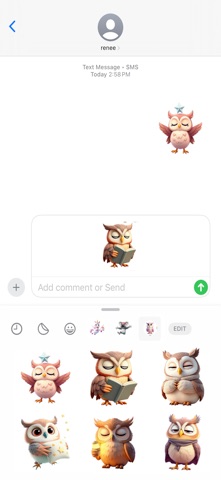 Zzz猫头鹰贴纸 screenshot