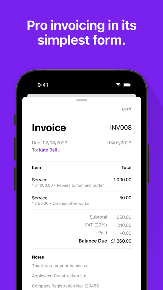 #1. Invoices - Invoice Maker (iOS) 来自: Committed Code Ltd