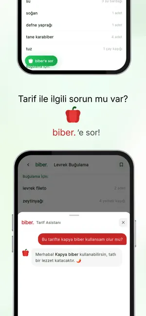 Biber: Akıllı Yemek Tarifleri screenshot 3