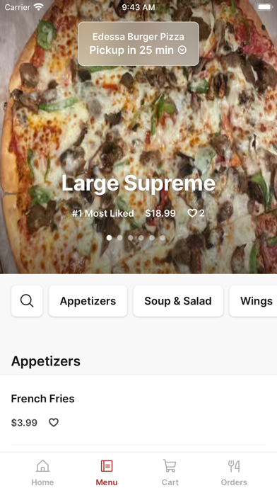 Edessa Burger & Pizza iPhone screenshot 2 - Food & Drink app