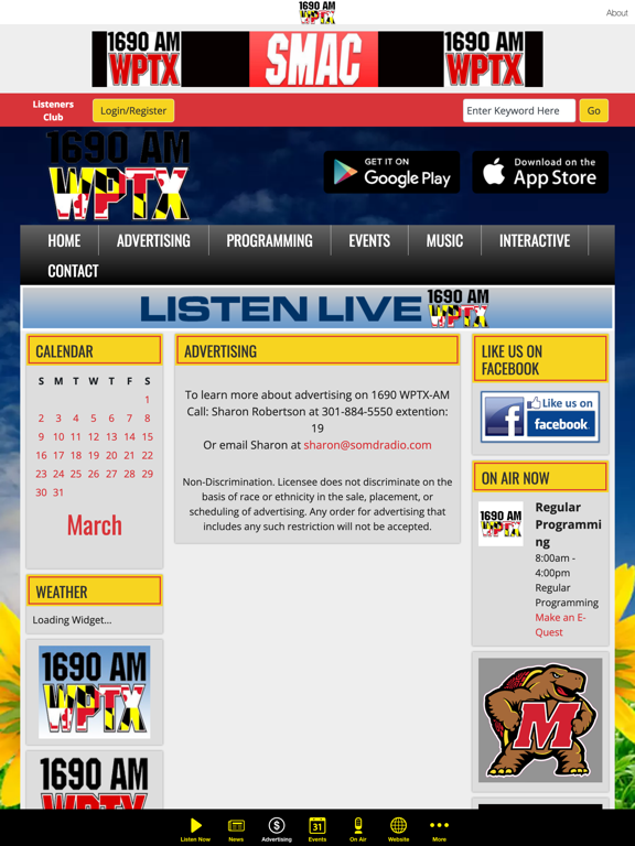 100.7FM & 1690 AM WPTX iPad screenshot