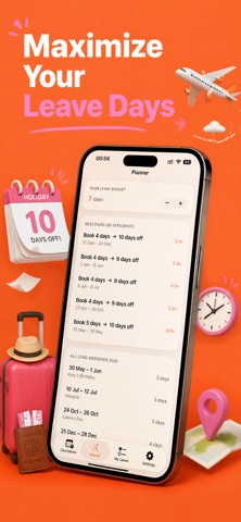 Days Off — Holiday Planner iPhone screenshot
