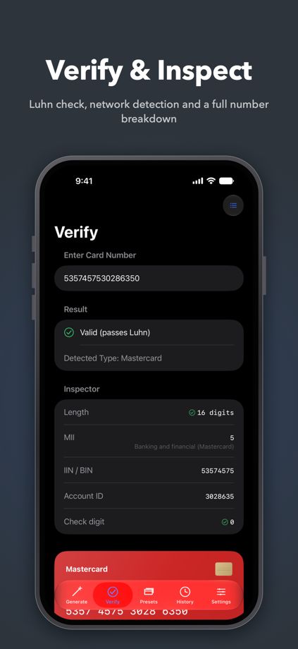 Credit Card Generator: Test App Store screenshot 3