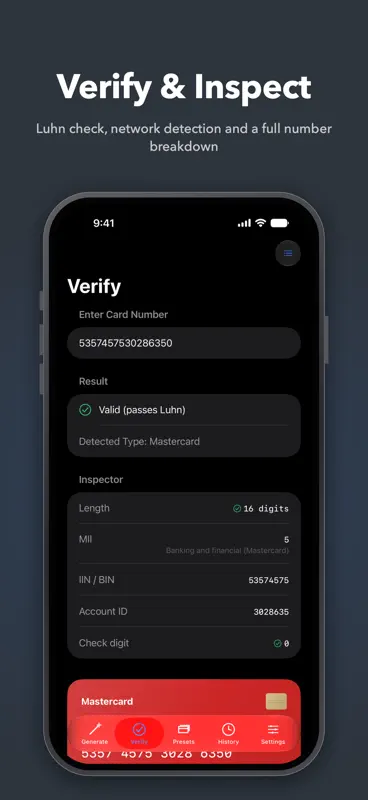 Credit Card Generator: Test screenshot 3 of 10