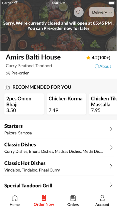 Amirs Balti House Screenshot