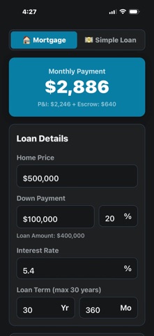 CoolBiz Mortgage Calculator screenshot