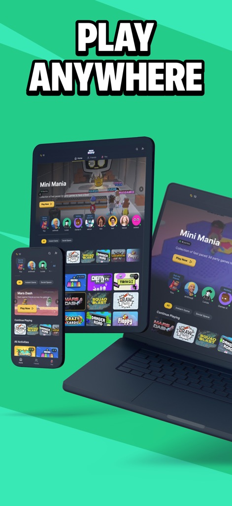 Bunch is MiniParty! - Esta herramienta ofrece accesibilidad completa en dispositivos móviles y de escritorio (X), permitiendo a los usuarios jugar desde un smartphone o un portátil (Y) sin interrupciones.