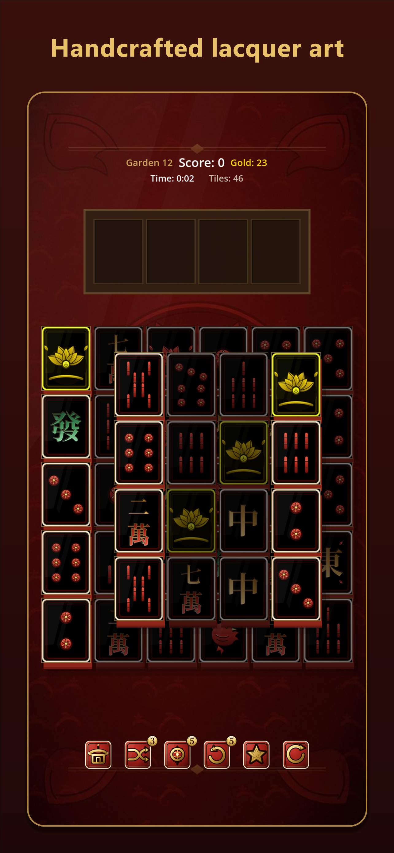 Mahjong Solitaire: Red Lotus screenshot 3