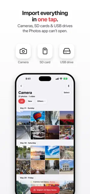 Capture: Camera & SD Import screenshot 1