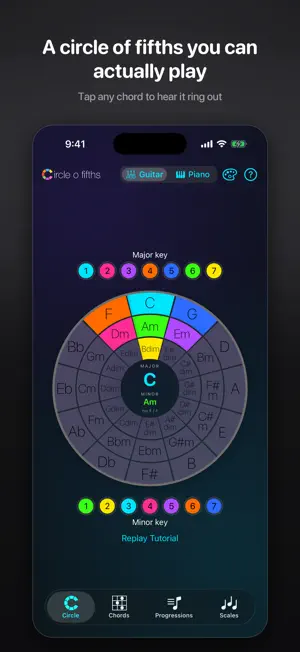 Circle o Fifths: Guitar+Piano screenshot 3