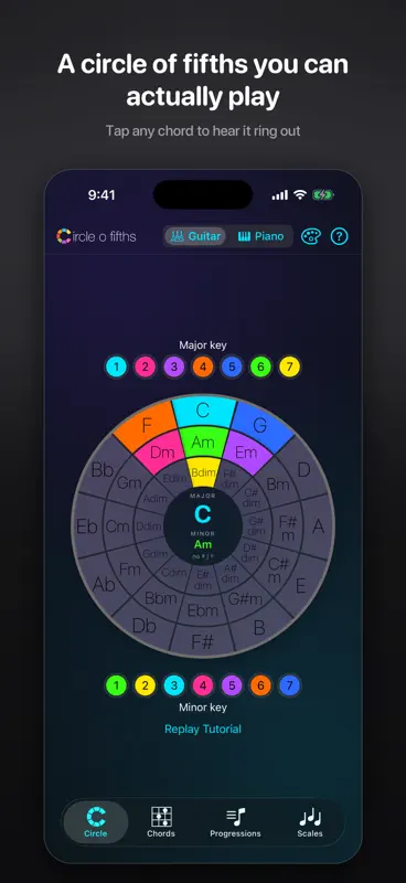 Circle o Fifths: Guitar+Piano screenshot 3 of 10