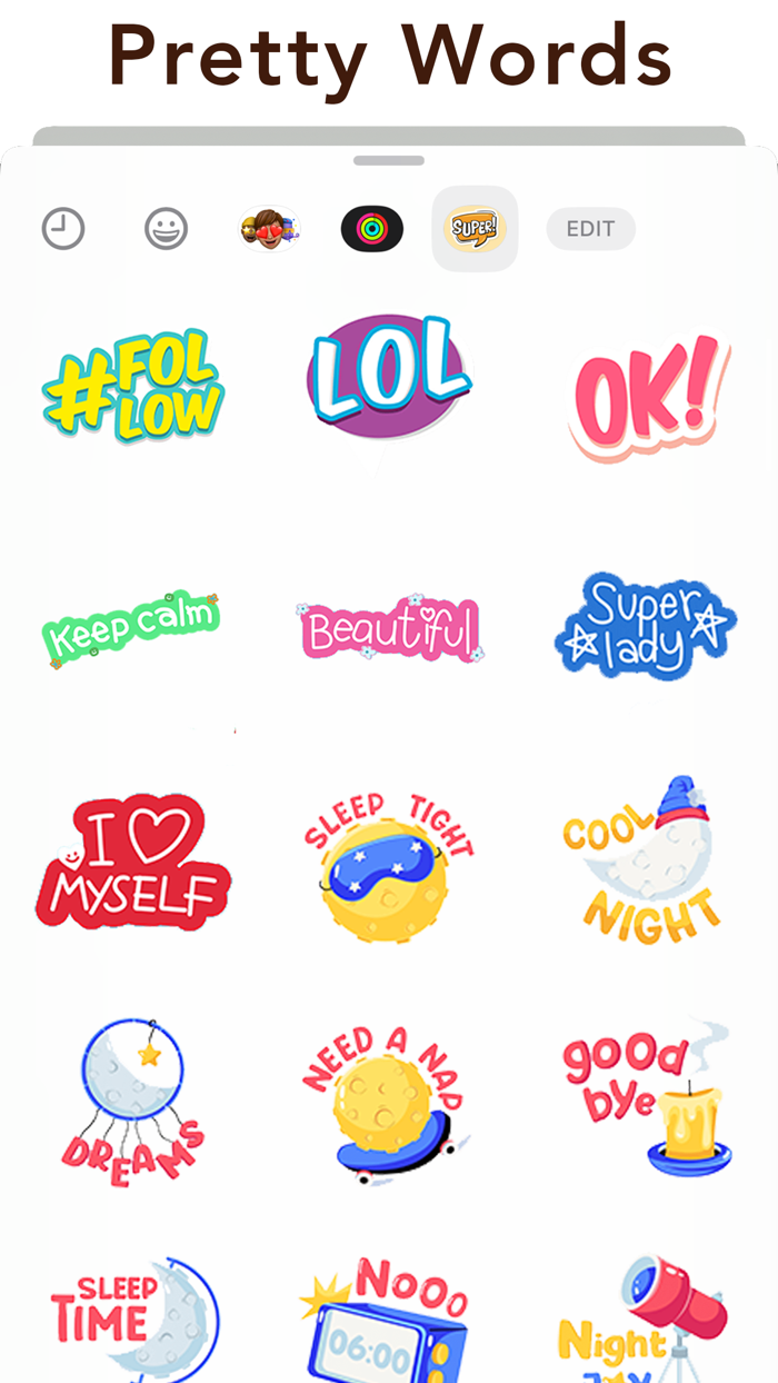 Pretty Words Text Stickers