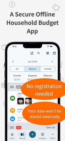 Monemy: Household Account Book iPhone screenshot