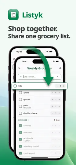 Screenshot von Listyk: Grocery List auf dem iPhone 1