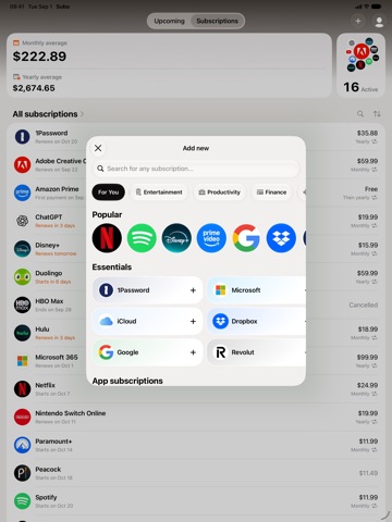 Subo - Subscription Manager iPad screenshot