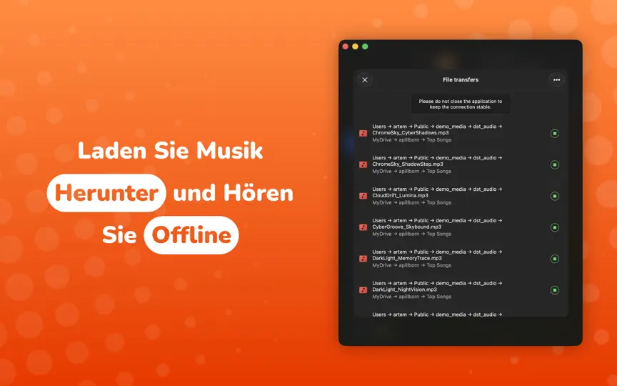 Screenshot von Evermusic auf dem iPhone 4