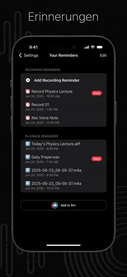 Screenshot von Audiorekorder: Bereinigung auf dem iPhone 6