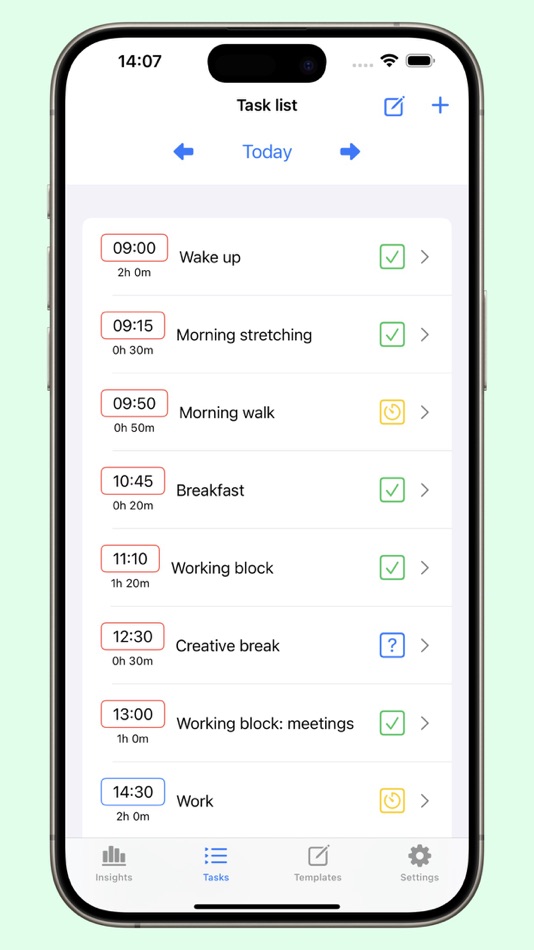 #2. Focus schedule: todo planner (iOS) Ved: Mist.lv