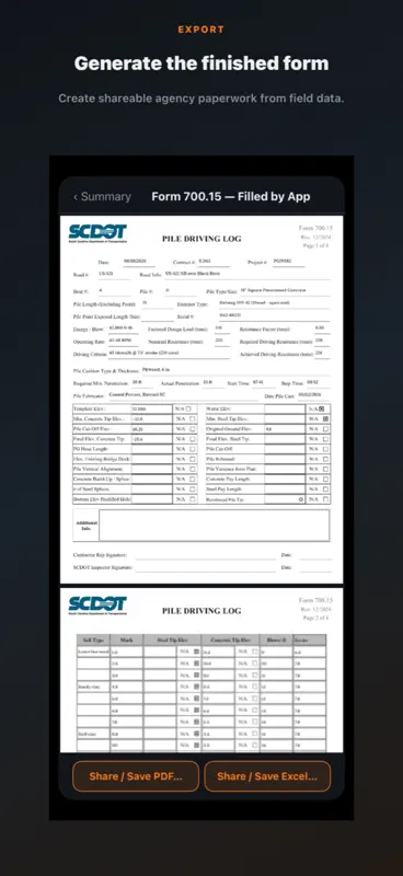 Pile Driving Log screenshot 5 of 7