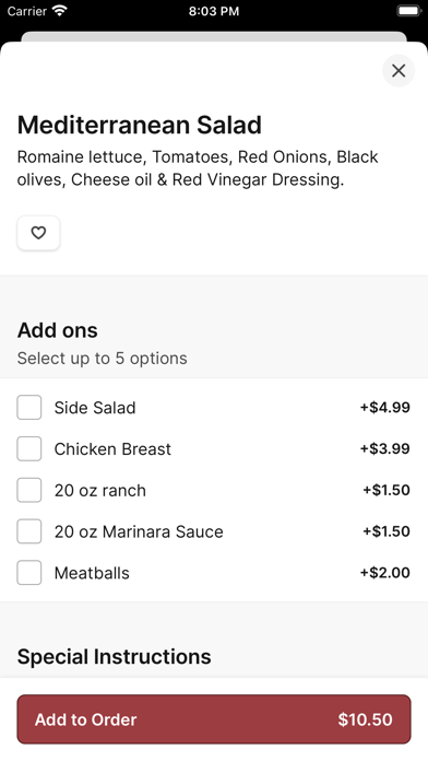 Tank's Pizza iPhone screenshot 3 - Food & Drink app