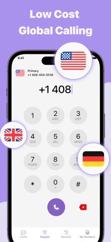 2nd Phone Number + Second Line iPhone screenshot