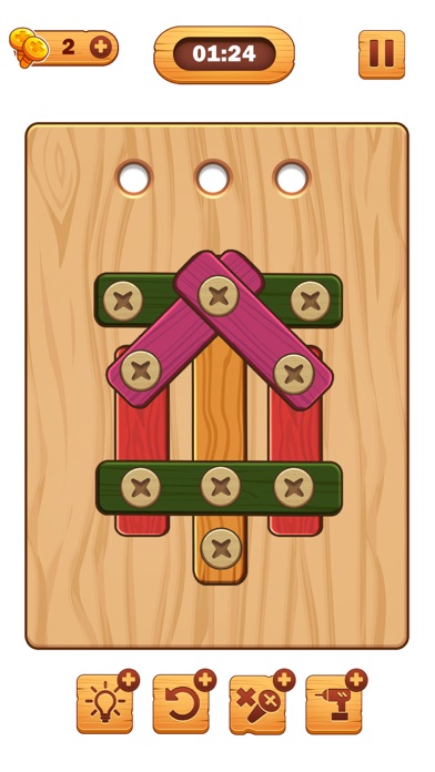 ねじパズル: 木のナットとボルトのおすすめ画像4