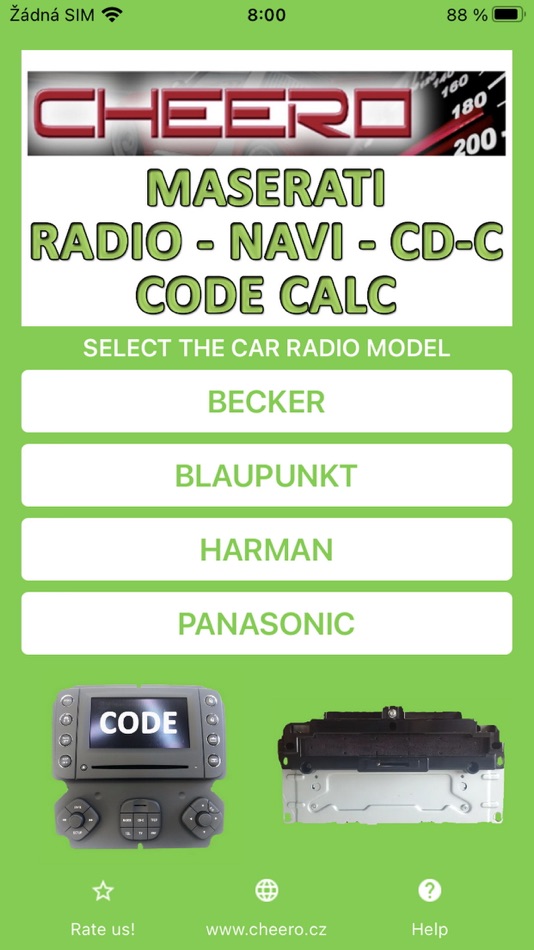 #1. RADIO CODE for MASERATI (iOS) بواسطة: Petr Svihovec