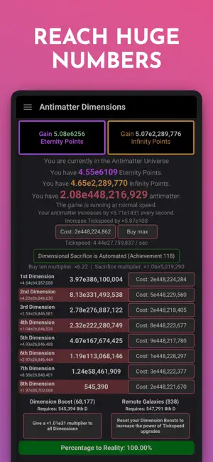 Antimatter Dimensions screenshot 1